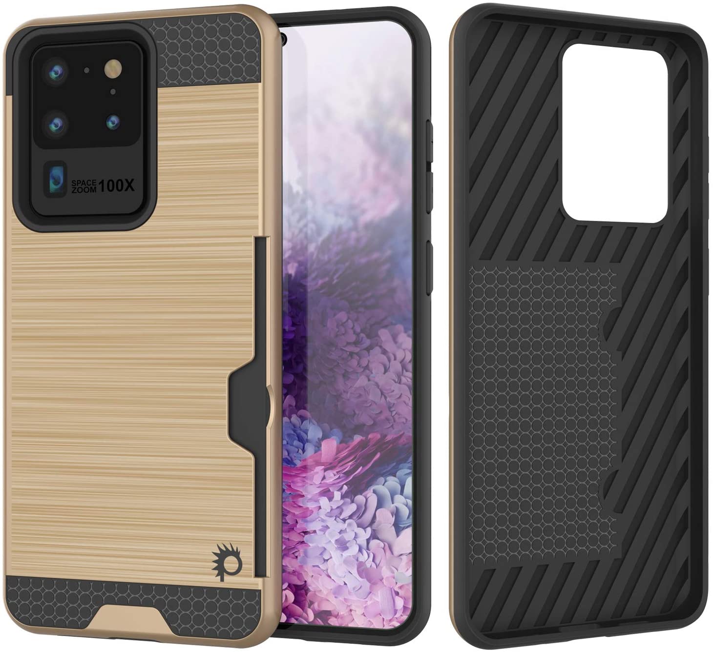 Galaxy S20 Ultra Case, PUNKcase [SLOT Series] [Slim Fit] Dual-Layer Armor Cover w/Integrated Anti-Shock System, Credit Card Slot [Navy]