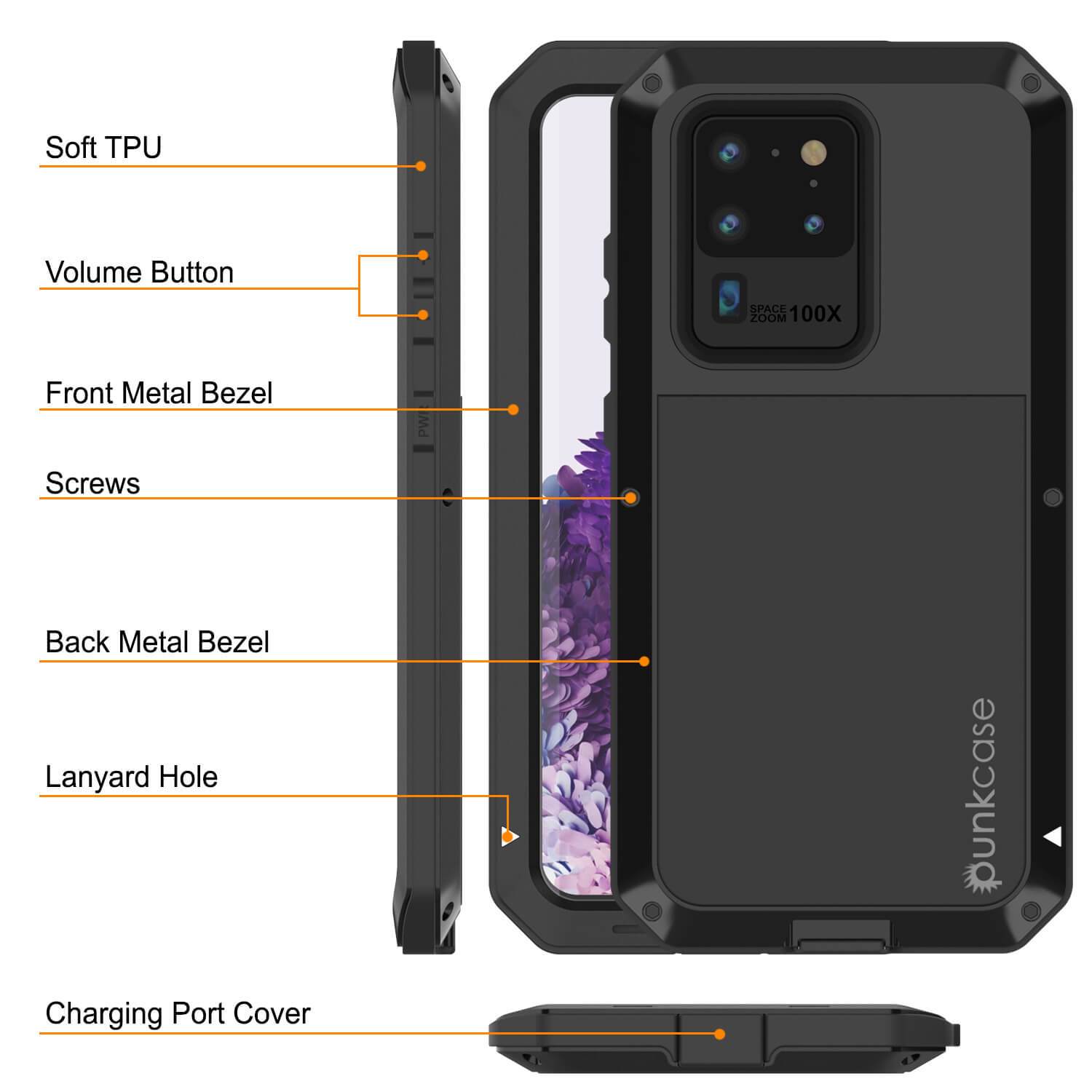 Punkcase Galaxy S22 Ultra Case [Spartan 2.0] Clear Rugged Heavy Duty Cover | Ultra Slim Military Grade Protection w/ Raised Bezel Design for Galaxy
