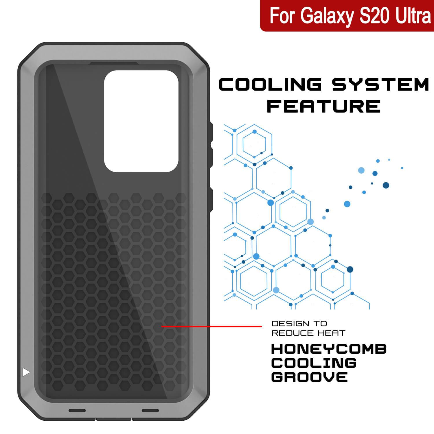 Galaxy S20 Ultra Metal Case, Heavy Duty Military Grade Rugged Armor Cover [Silver]