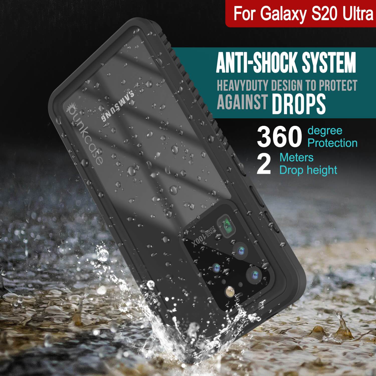 Galaxy S20 Ultra Water/Shockproof [Extreme Series] With Screen Protector Case [Black]