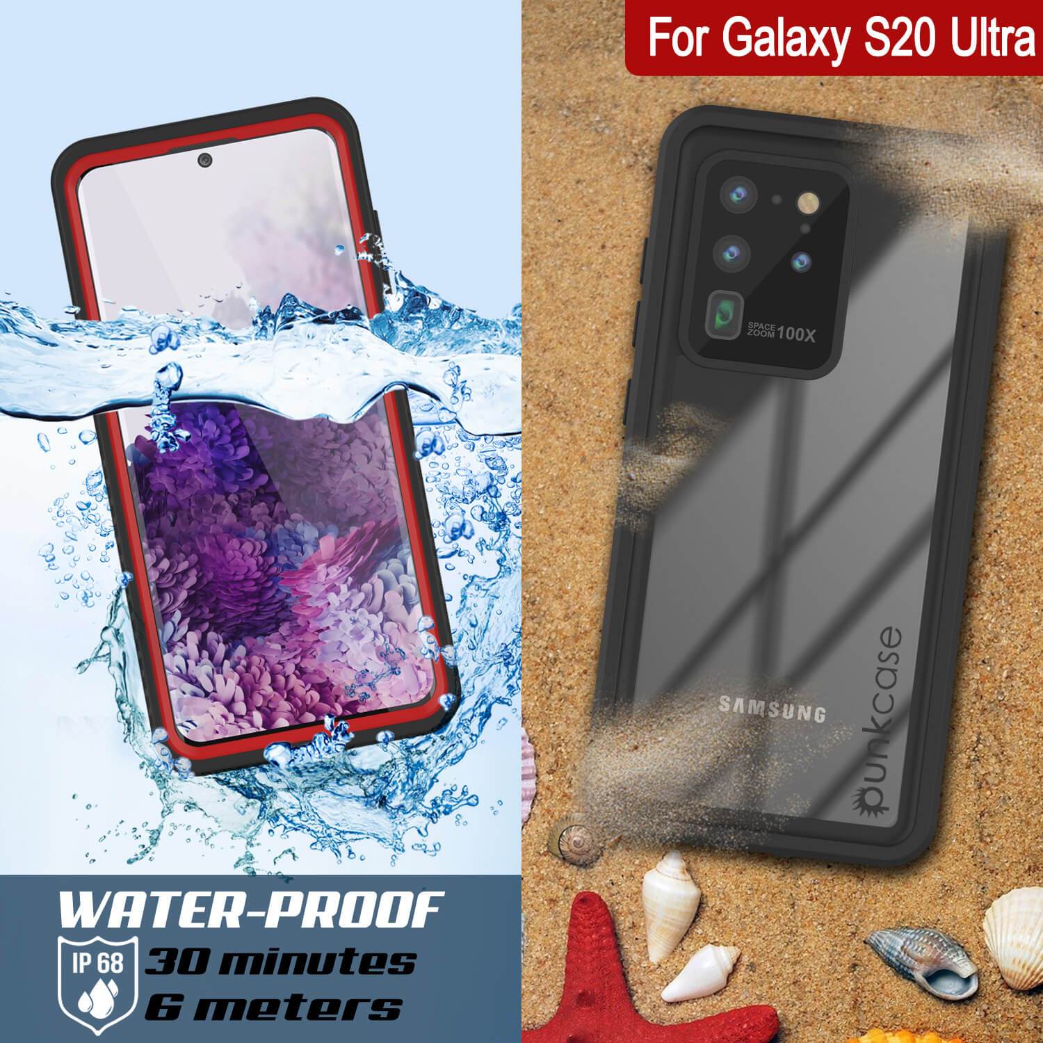 Galaxy S20 Ultra Water/Shock/Snowproof [Extreme Series] Slim Screen Protector Case [Red]
