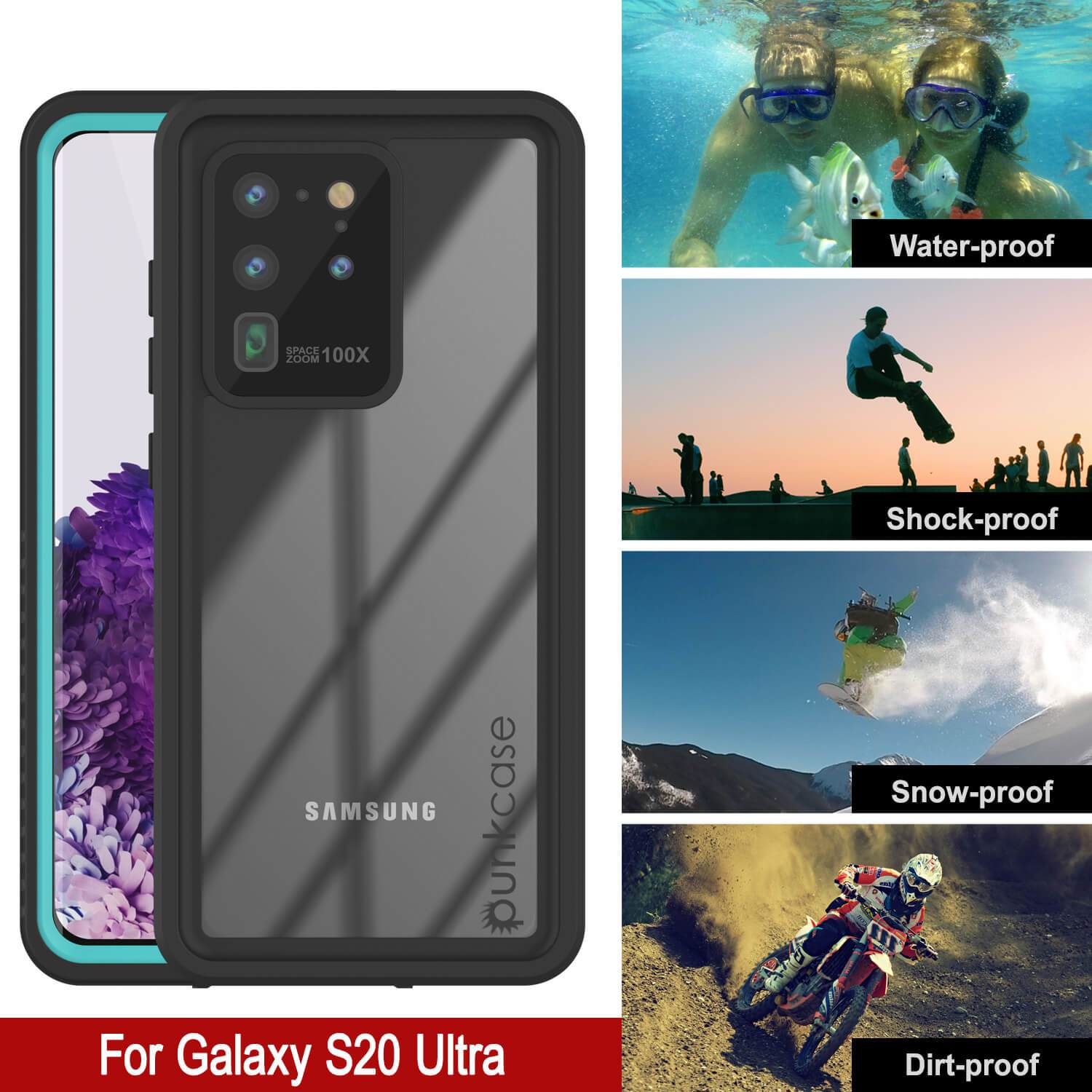 Galaxy S20 Ultra Water/Shock/Snowproof [Extreme Series]  Screen Protector Case [Teal]