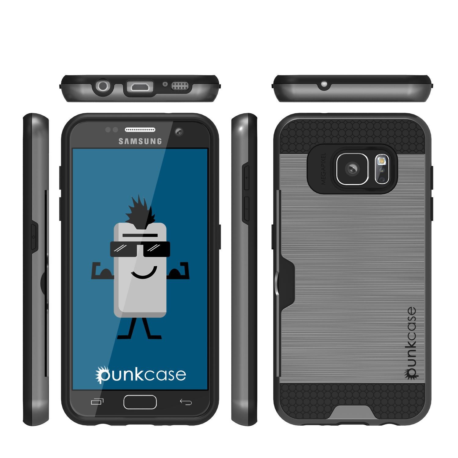 PUNKCASE - Slot Series Slim Armor Soft Case for Samsung S7 Edge | Grey