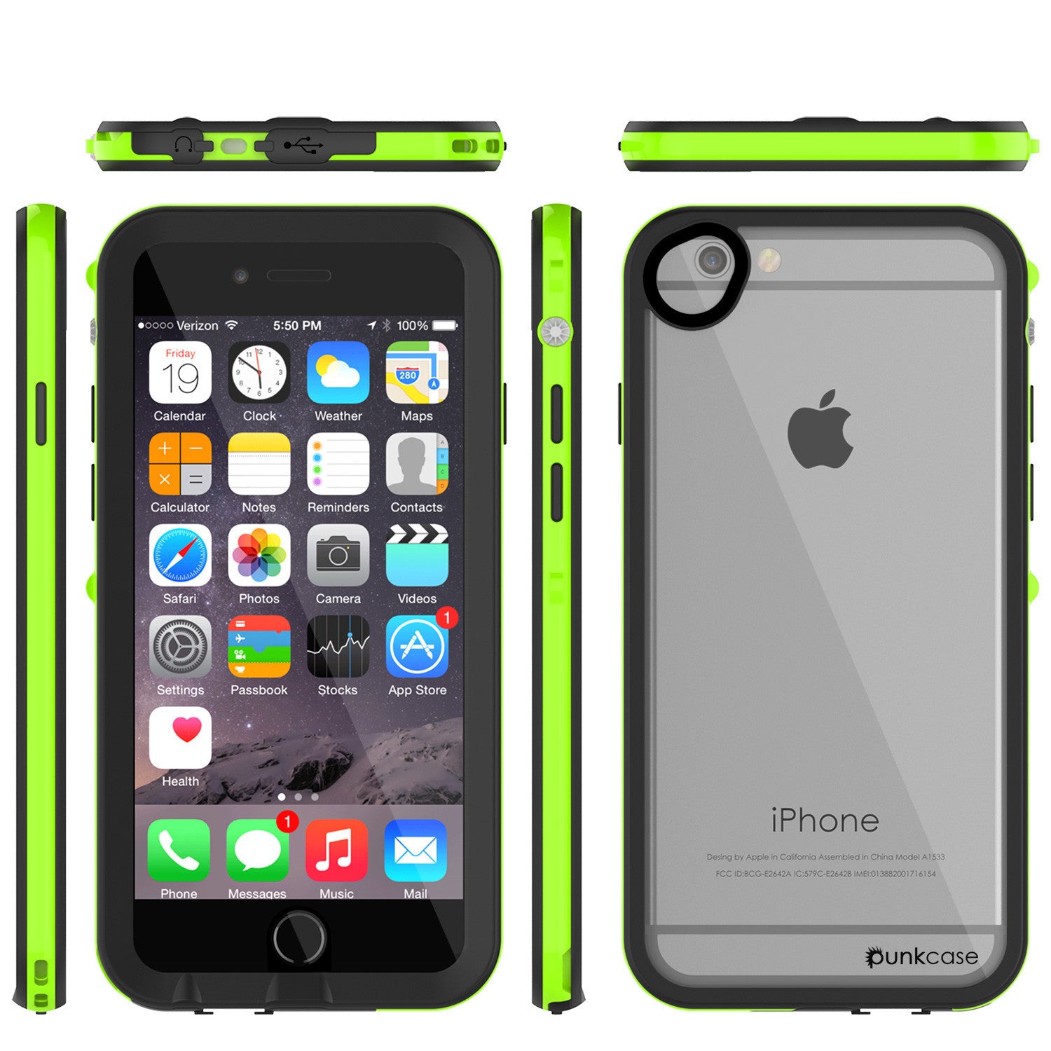 Apple iPhone 7/6s/6 Waterproof Case, PUNKcase CRYSTAL 2.0 Light Green W/ Attached Screen Protector | Warranty