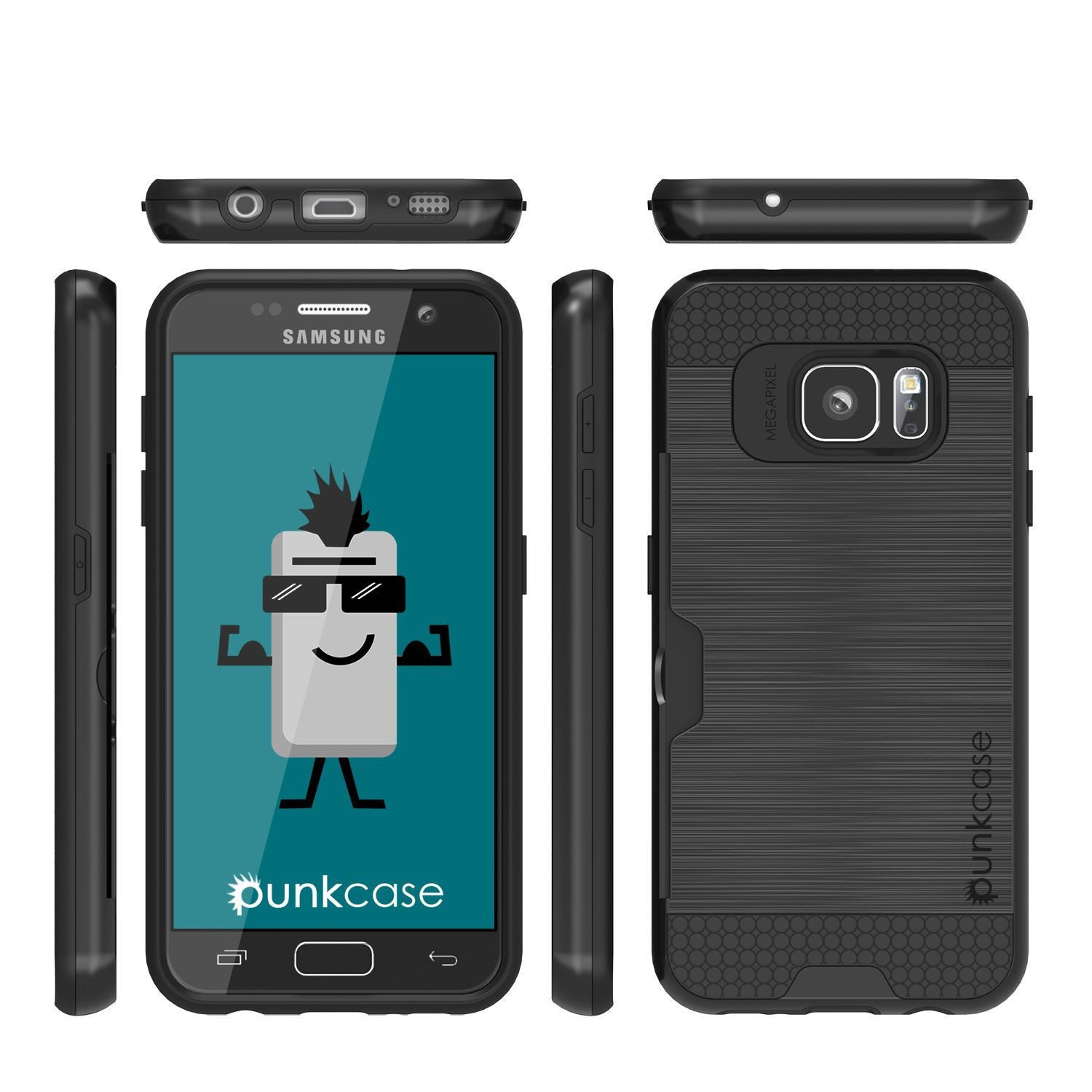 PUNKCASE - Slot Series Slim Armor Soft Case for Samsung S7 Edge | Black