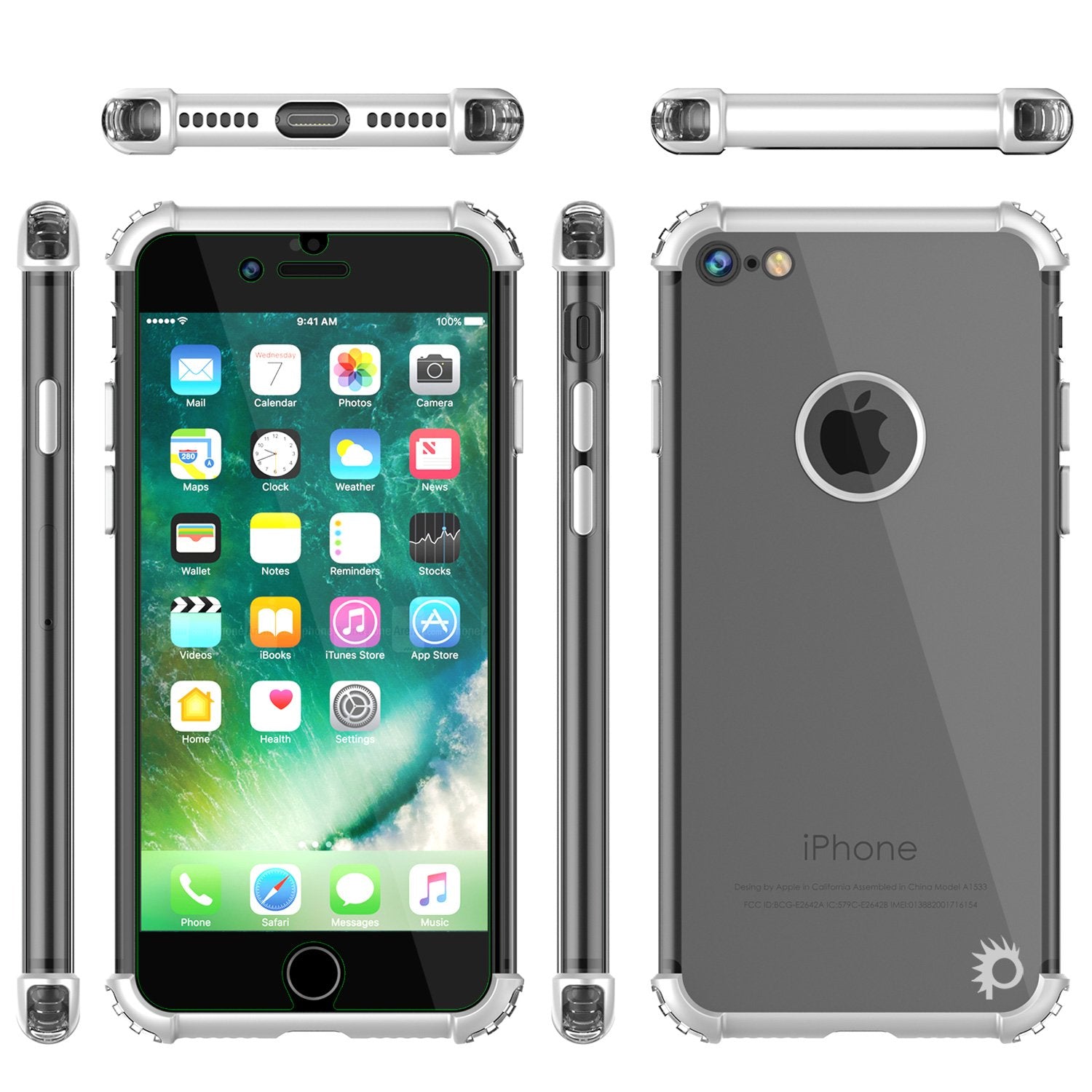 iPhone 8 Case, Punkcase [BLAZE SILVER SERIES] Protective Cover W/ PunkShield Screen Protector