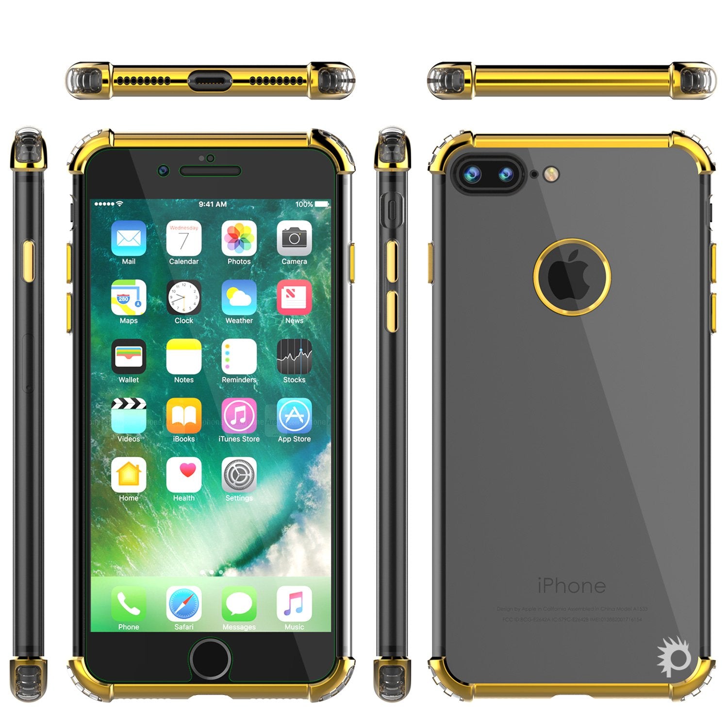 iPhone 7 PLUS Case, Punkcase [BLAZE Gold SERIES] Protective Cover W/ PunkShield Screen Protector