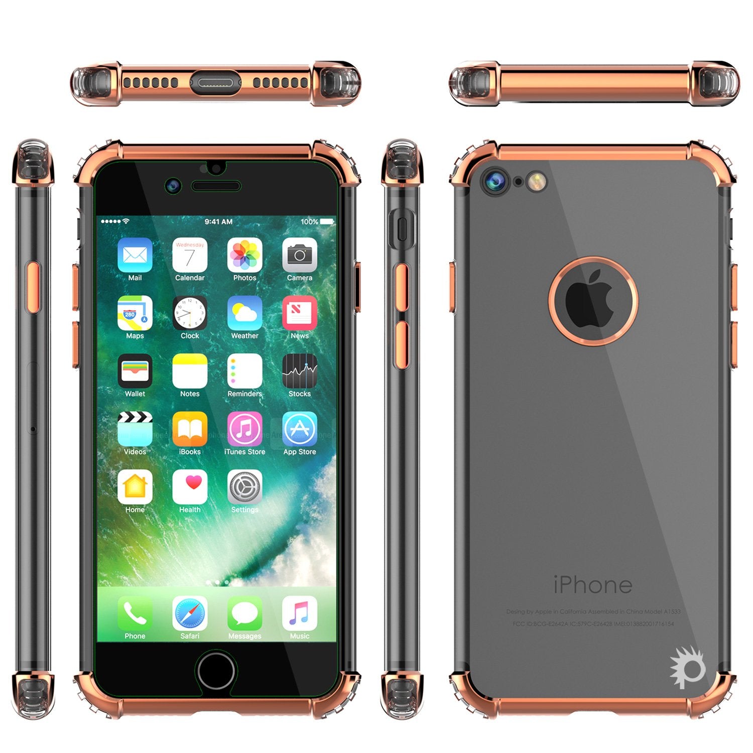 iPhone 7 Case, Punkcase [BLAZE RoseGold SERIES] Protective Cover W/ PunkShield Screen Protector