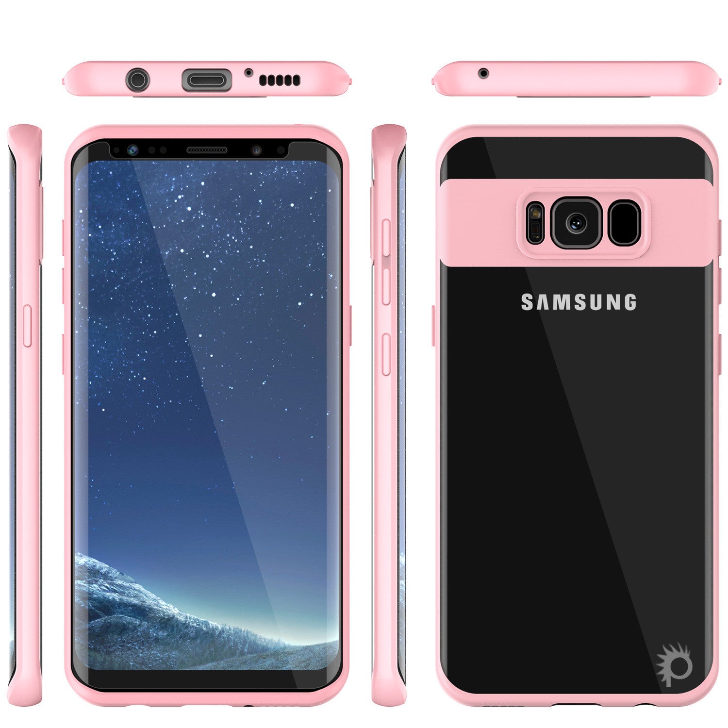 Galaxy S8 Case, Punkcase [MASK Series] [PINK] Full Body Hybrid Dual Layer TPU Cover W/ Protective PUNKSHIELD Screen Protector