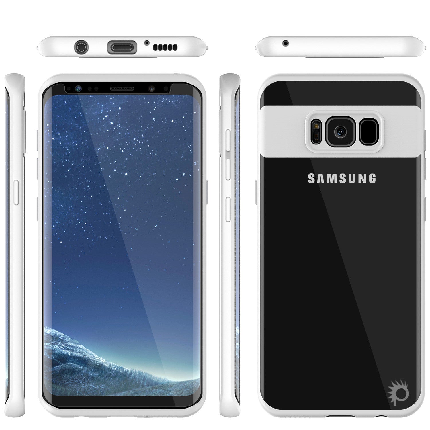 Galaxy S8 Case, Punkcase [MASK Series] [WHITE] Full Body Hybrid Dual Layer TPU Cover W/ Protective PUNKSHIELD Screen Protector