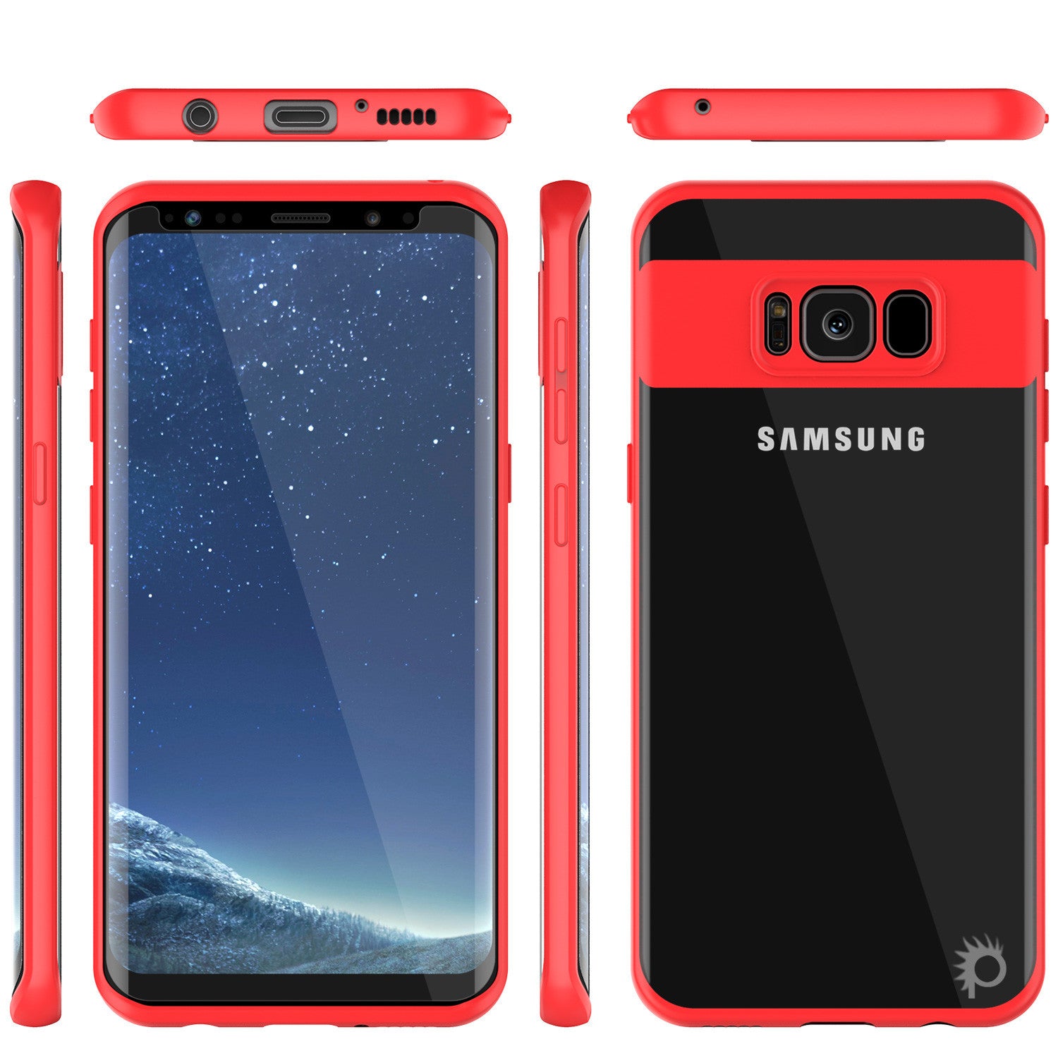 Galaxy S8 Plus Case, Punkcase [MASK Series] [RED] Full Body Hybrid Dual Layer TPU Cover W/ Protective PUNKSHIELD Screen Protector