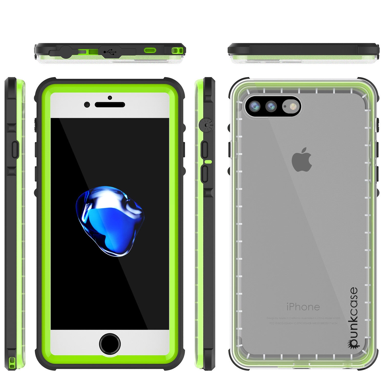 PUNKCASE - Crystal Series Waterproof Case for Apple IPhone 7+ Plus | Light Green