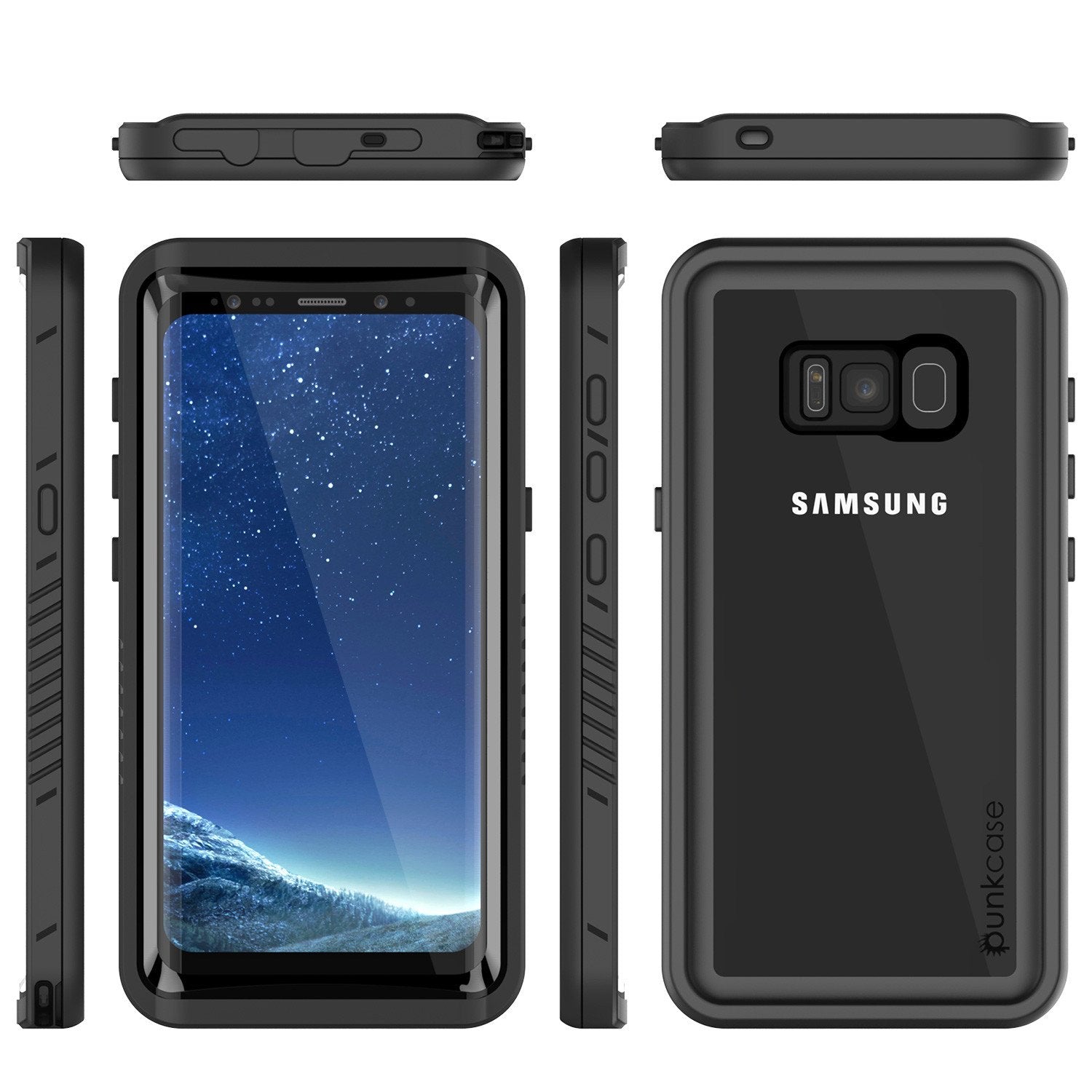 Galaxy S8 PLUS Waterproof Case, Punkcase [Extreme Series] [Slim Fit] [IP68 Certified] [Shockproof] [Snowproof] [Dirproof] Armor Cover [Black]