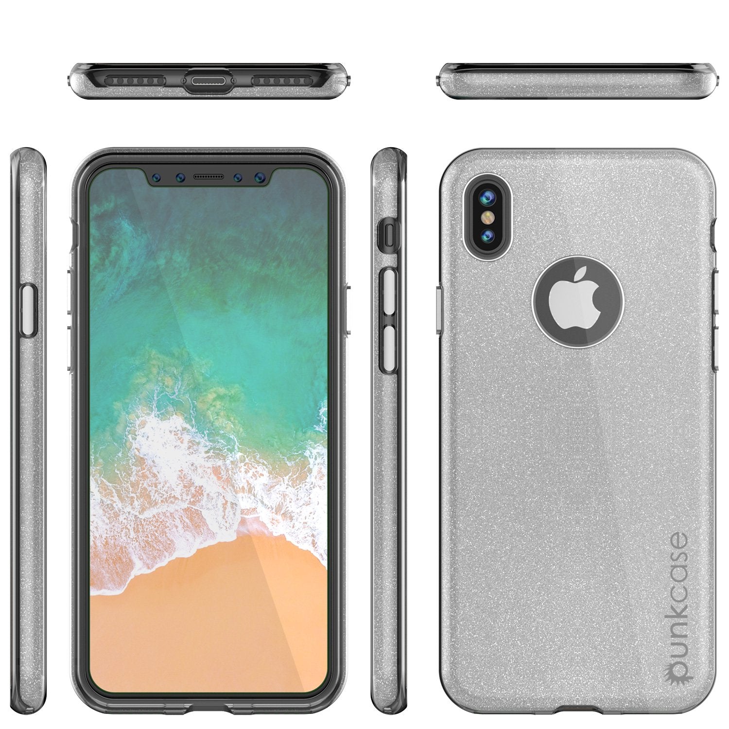 iPhone X Case, Punkcase Galactic 2.0 Series Ultra Slim w/ Tempered Glass Screen Protector | [Silver]
