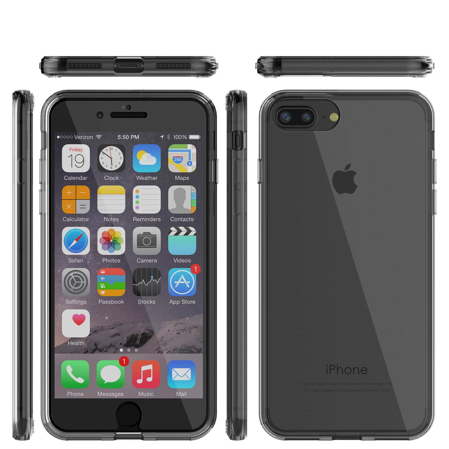 PUNKCASE - Lucid 2.0 Series Slick Frame Case for Apple IPhone 7+ Plus | Crystal Black