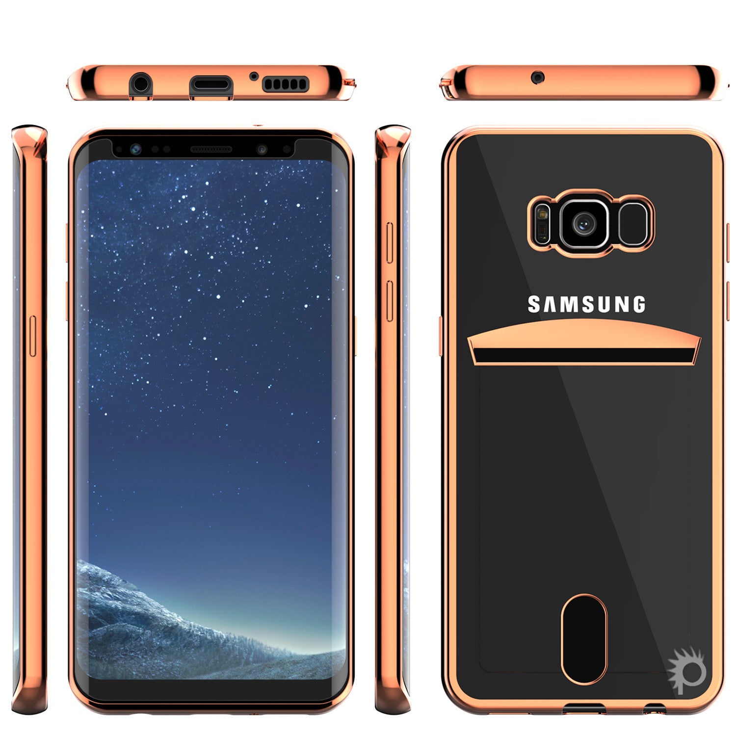 Galaxy S8 Plus Case, PUNKCASE® LUCID Rose Gold Series | Card Slot | SHIELD Screen Protector