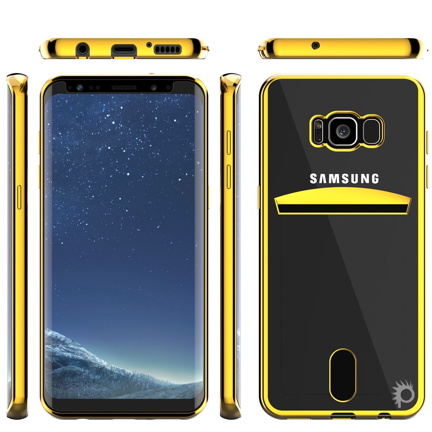 Galaxy S8 Case, PUNKCASE® LUCID Gold Series | Card Slot | SHIELD Screen Protector | Ultra fit
