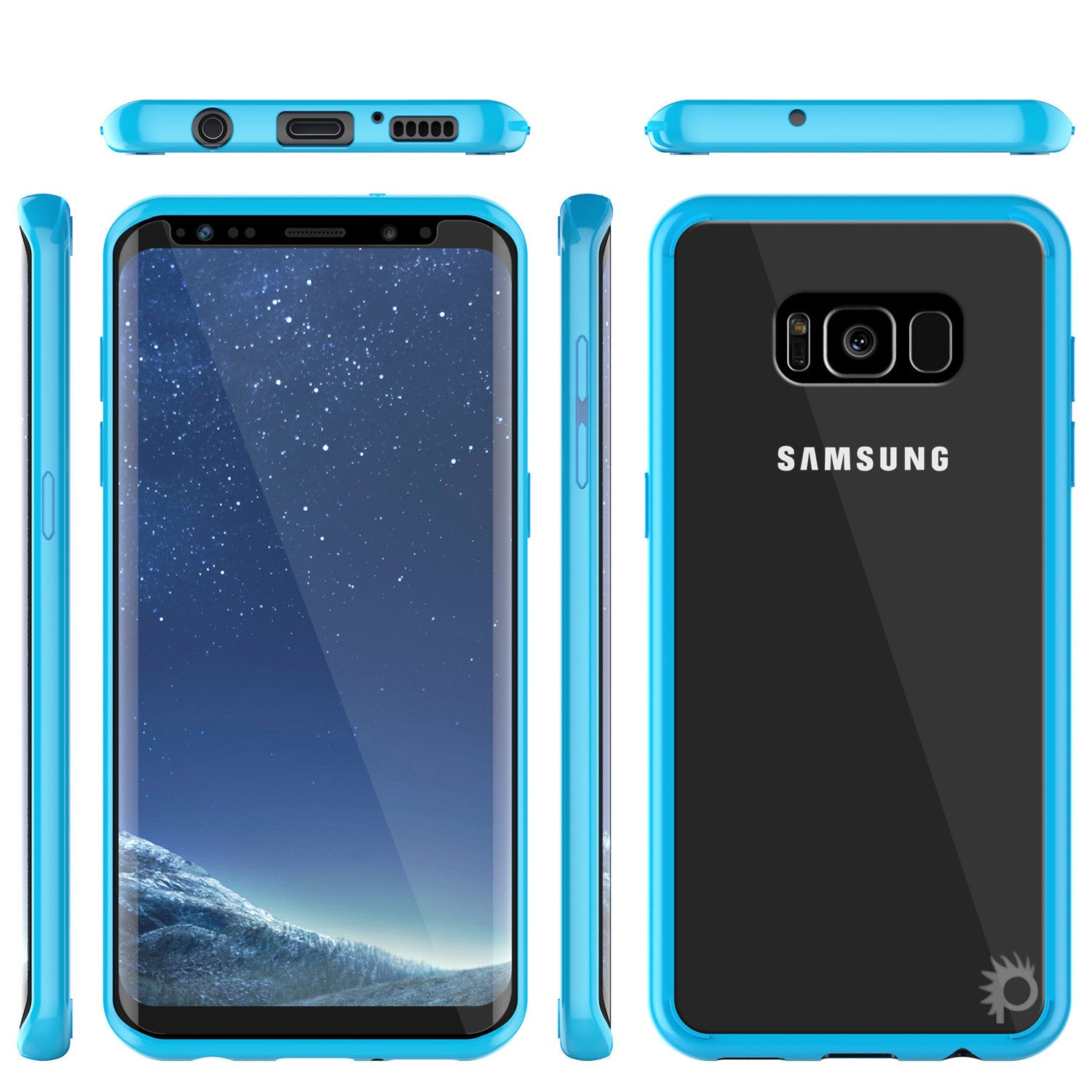 S8 Case Punkcase® LUCID 2.0 Light Blue Series w/ PUNK SHIELD Screen Protector | Ultra Fit