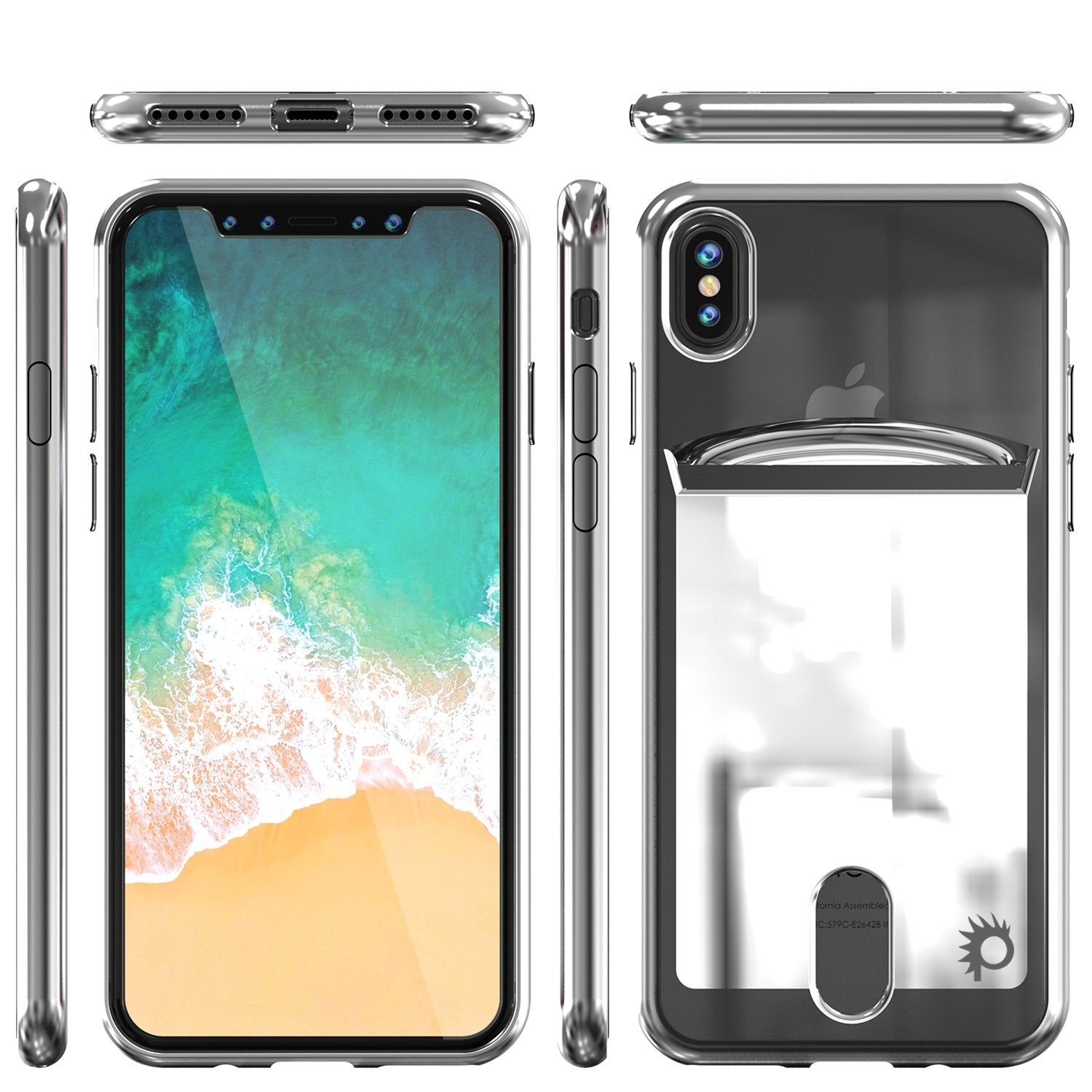 Punkcase iPhone X LUCID Series Dual Layer Armor Cover | SILVER