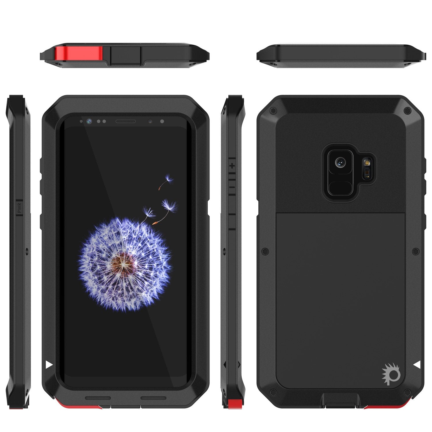 Galaxy S9 Metal Case, Heavy Duty Military Grade Rugged Armor Cover [shock proof] Hybrid Full Body Hard Aluminum & TPU Design [non slip] W/ Prime Drop Protection for Samsung Galaxy S9 [Black]