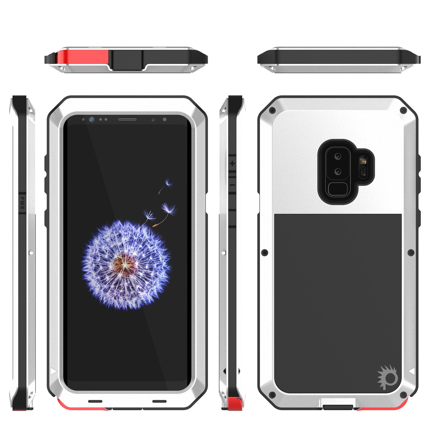 Galaxy S9 Plus Metal Case, Heavy Duty Military Grade Rugged Armor Cover [shock proof] Hybrid Full Body Hard Aluminum & TPU Design [non slip] W/ Prime Drop Protection for Samsung Galaxy S9 Plus [White]