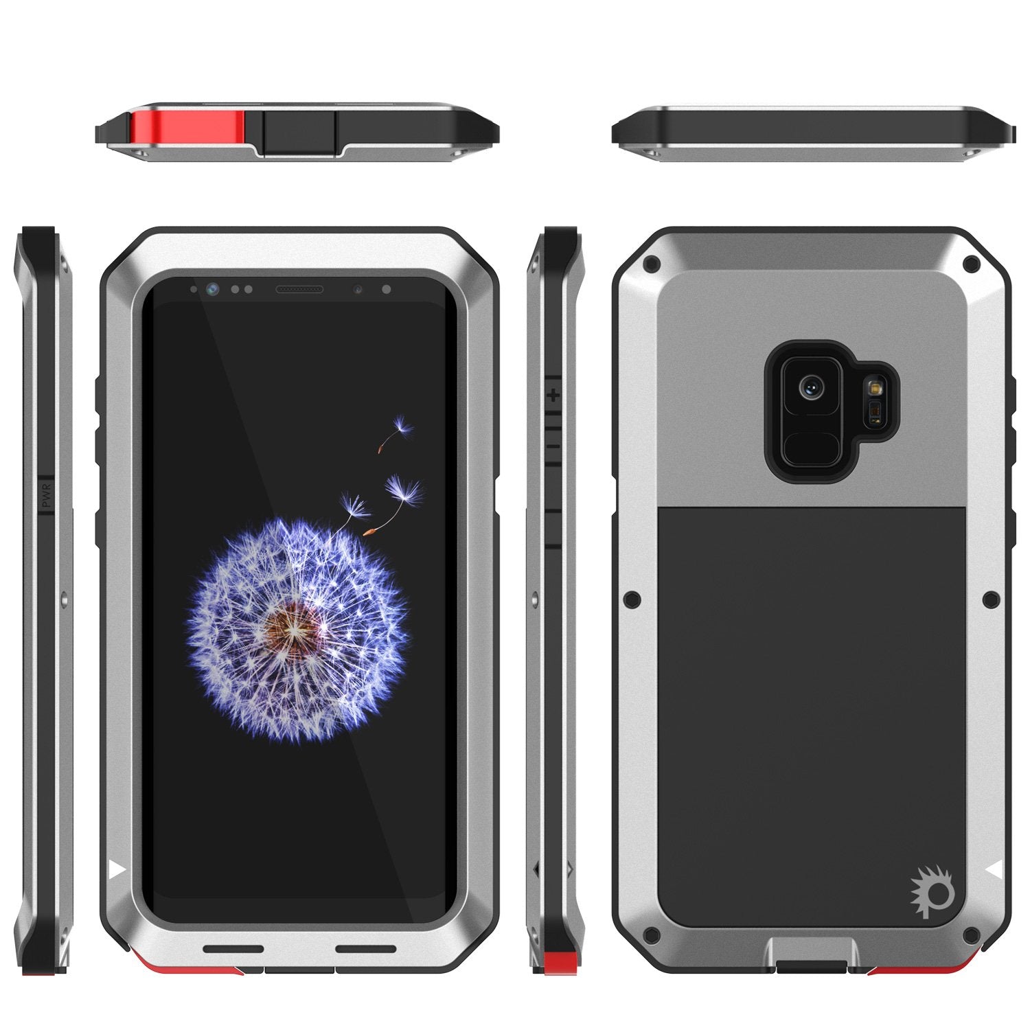 Galaxy S9 Metal Case, Heavy Duty Military Grade Rugged Armor Cover [shock proof] Hybrid Full Body Hard Aluminum & TPU Design [non slip] W/ Prime Drop Protection for Samsung Galaxy S9 [Silver]