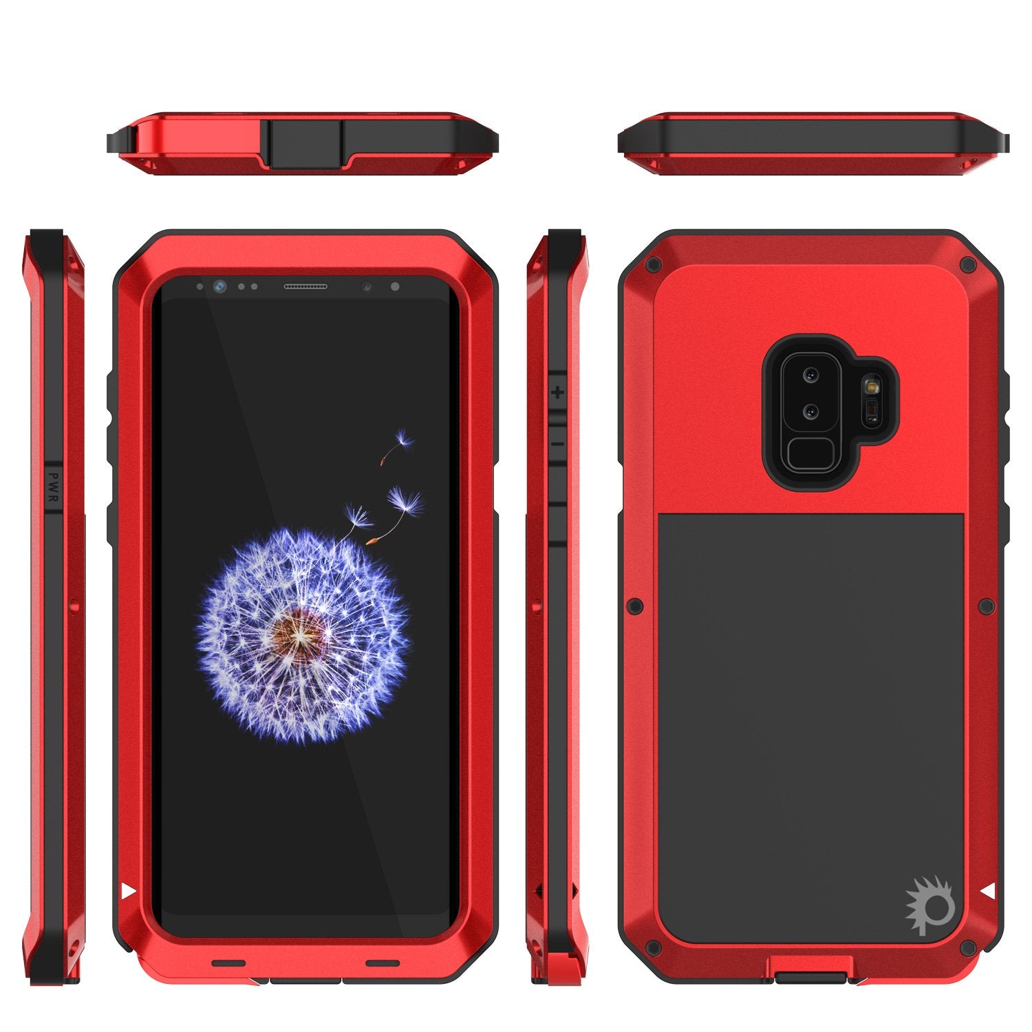Galaxy S9 Plus Metal Case, Heavy Duty Military Grade Rugged Armor Cover [shock proof] Hybrid Full Body Hard Aluminum & TPU Design [non slip] W/ Prime Drop Protection for Samsung Galaxy S9 Plus [Red]