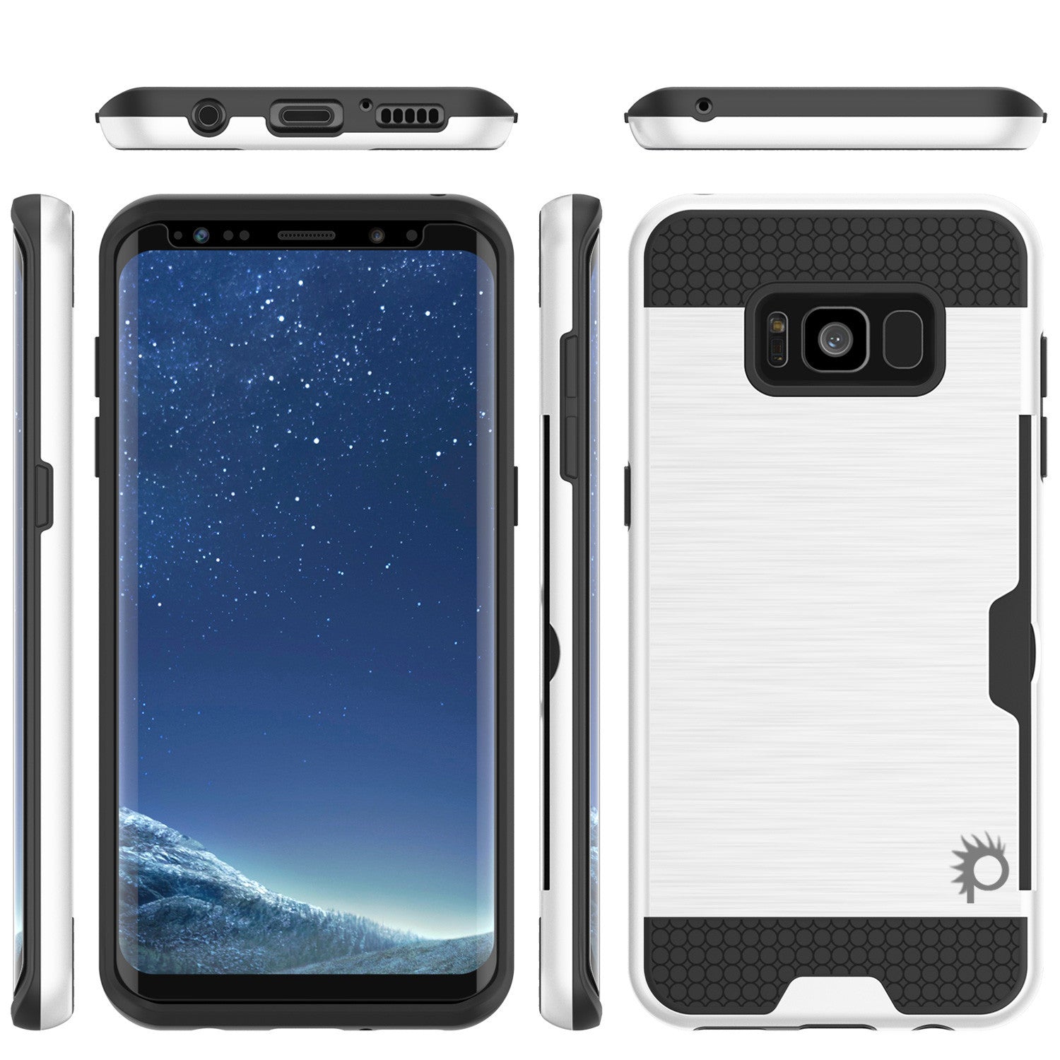 Galaxy S8 Case PunkCase SLOT White Series Slim Armor Soft Cover Case