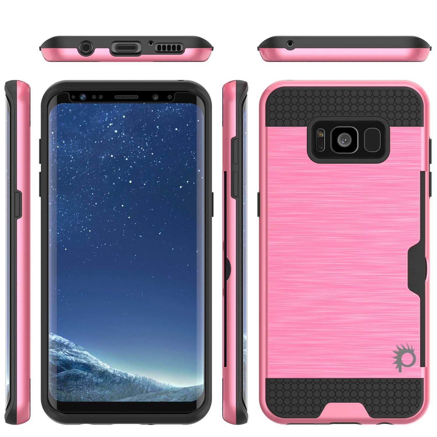 Galaxy S8 Plus Case PunkCase SLOT Pink Series Slim Armor Soft Cover Case