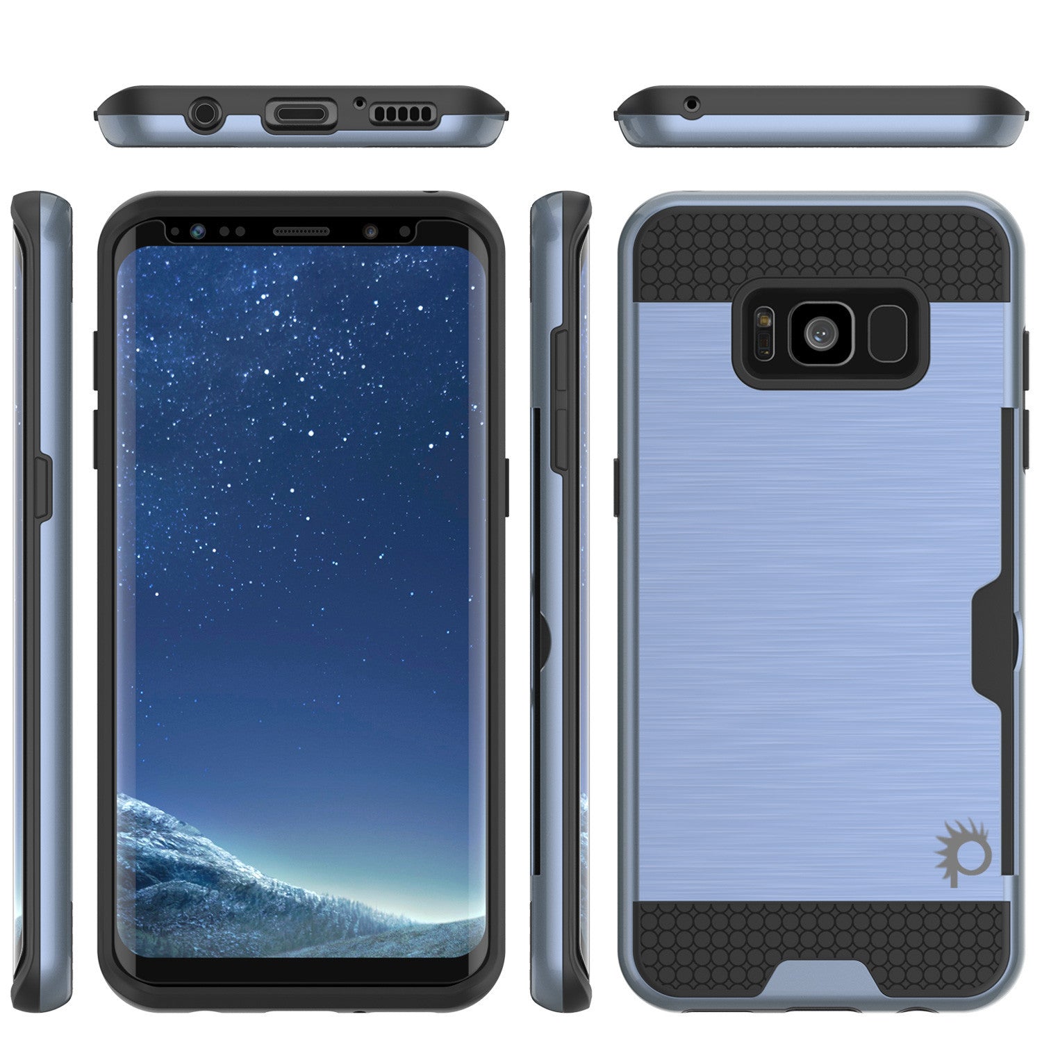 Galaxy S8 Case PunkCase SLOT Navy Series Slim Armor Soft Cover Case