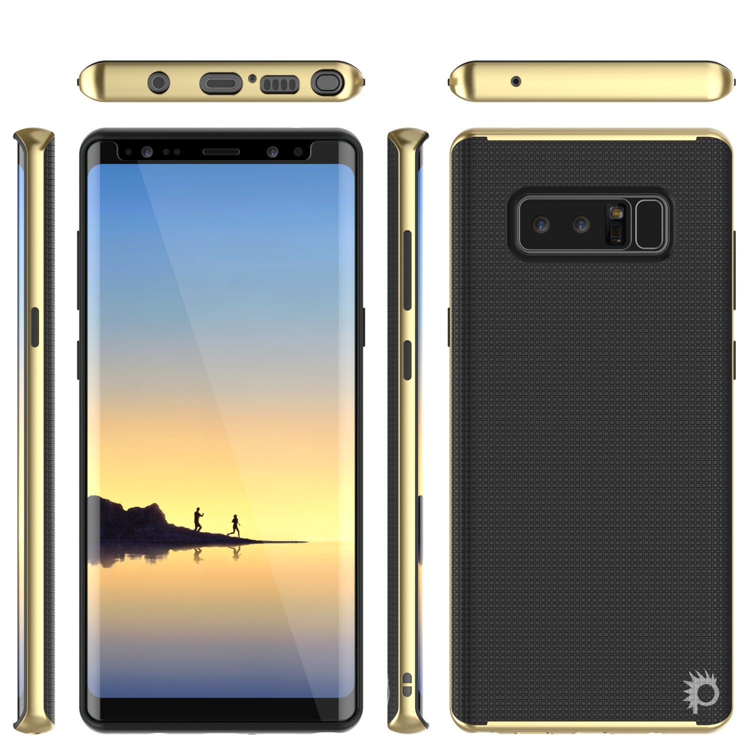 Galaxy Note 8 Case, PunkCase Stealth Gold Series Hybrid 3-Piece Shockproof Dual Layer Cover