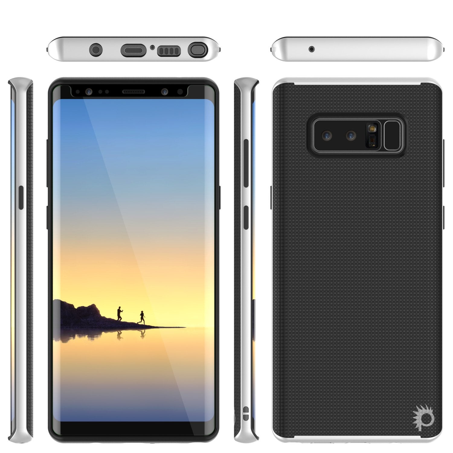 Galaxy Note 8 Case, PunkCase Stealth White Series Hybrid 3-Piece Shockproof Dual Layer Cover