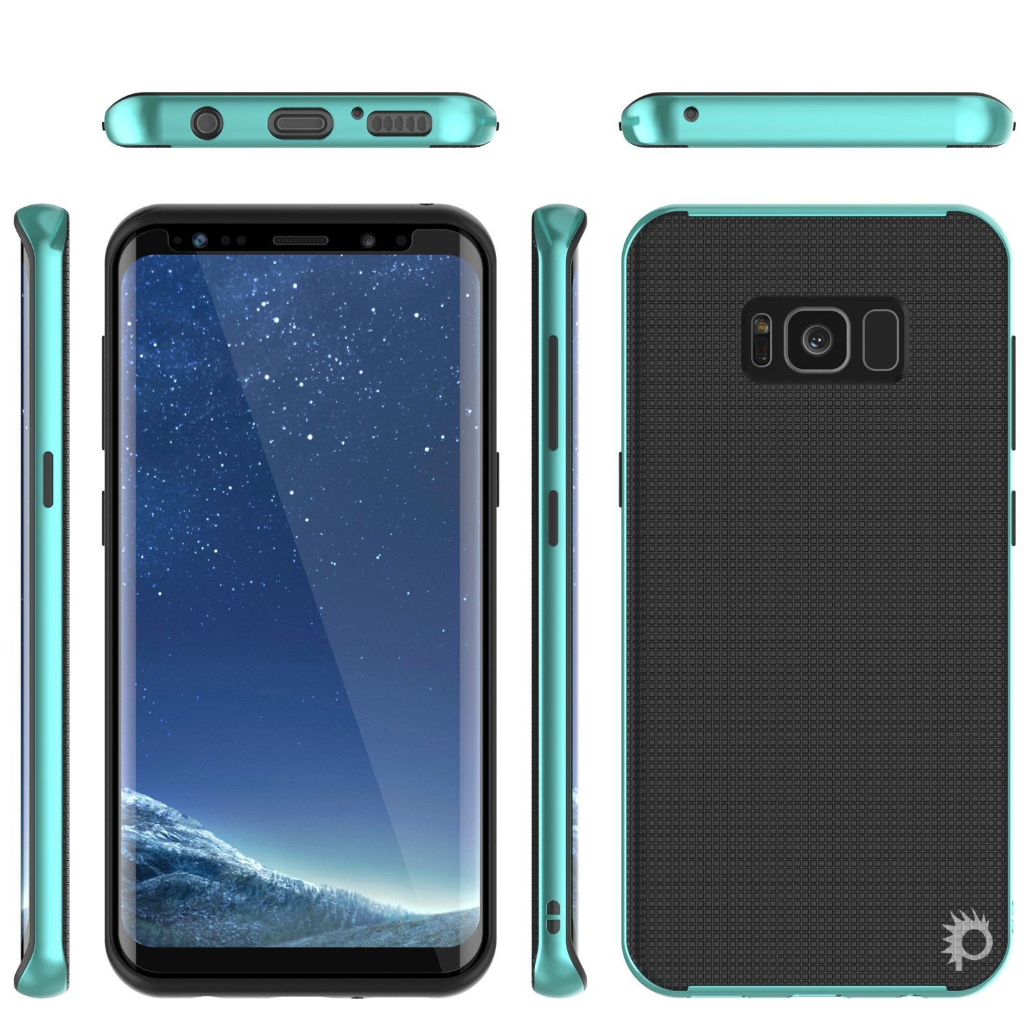 Galaxy S8 Case, PunkCase Stealth Teal Series Hybrid 3-Piece Shockproof Dual Layer Cover