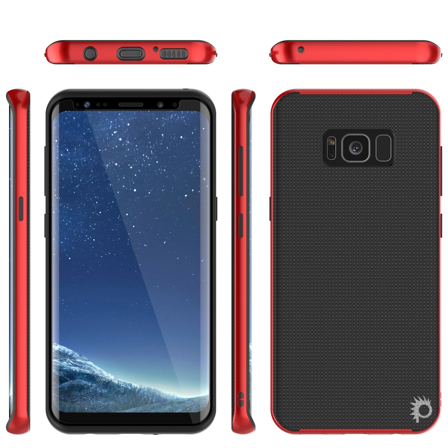 Galaxy S8 PLUS Case, PunkCase Stealth Red Series Hybrid 3-Piece Shockproof Dual Layer Cover