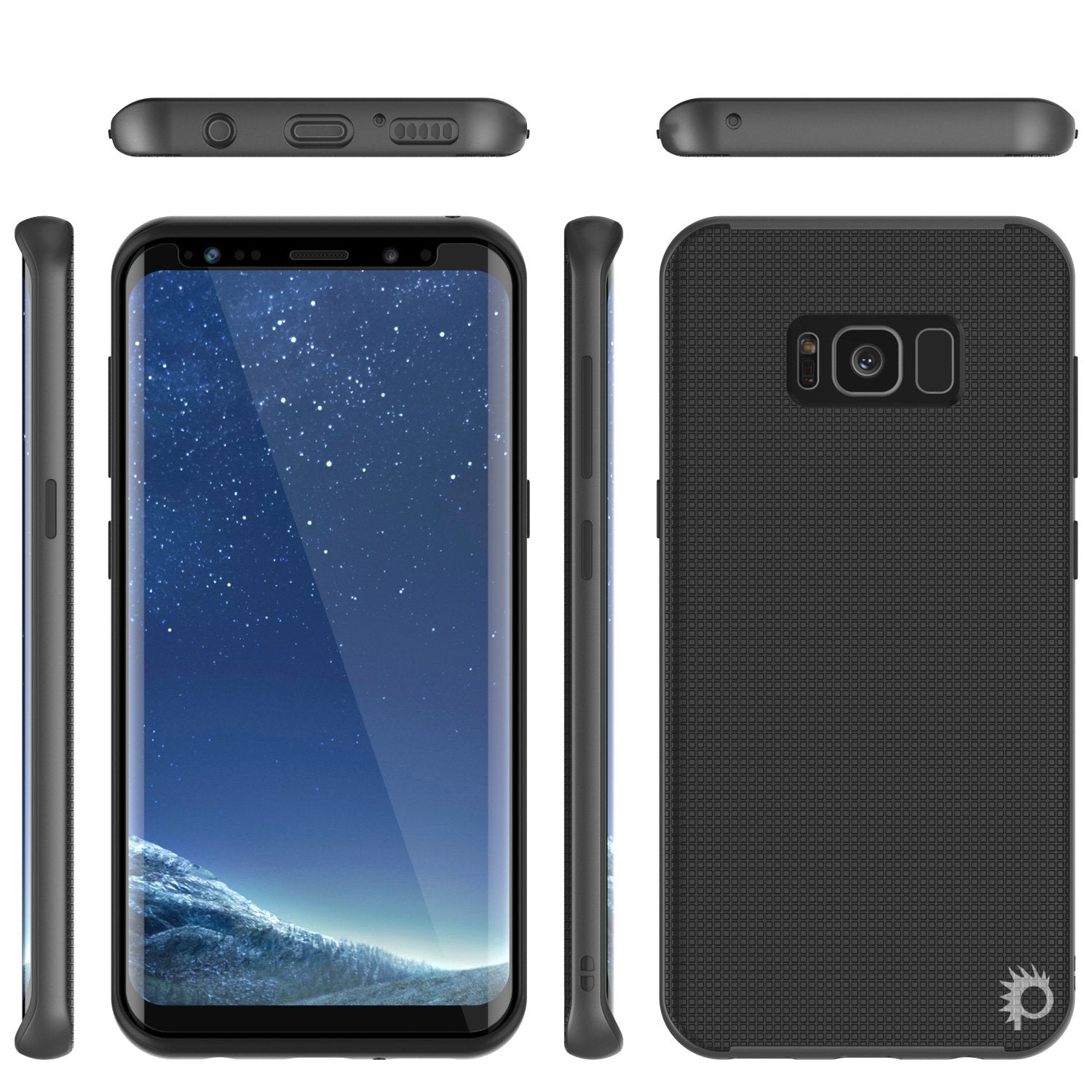 Galaxy S8 Case, PunkCase Stealth Grey Series Hybrid 3-Piece Shockproof Dual Layer Cover