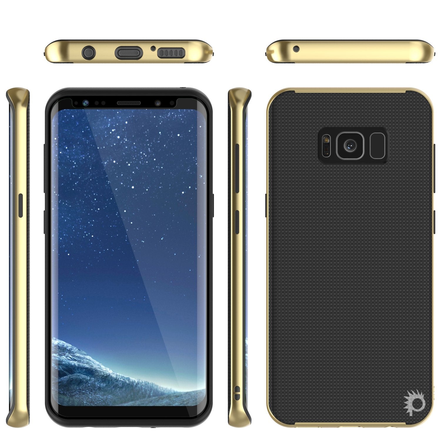 Galaxy S8 Case, PunkCase Stealth Gold Series Hybrid 3-Piece Shockproof Dual Layer Cover