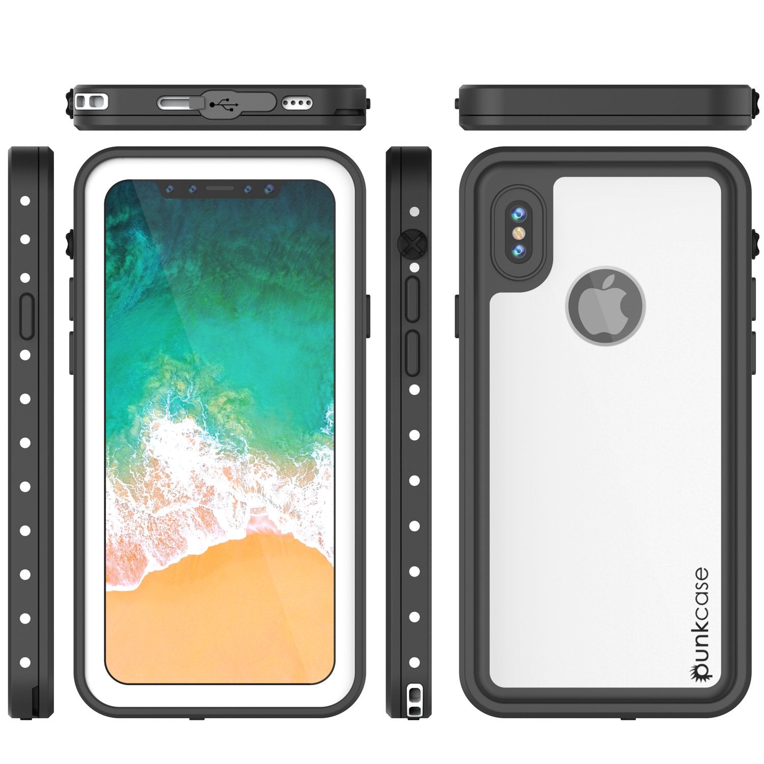 iPhone X Waterproof IP68 Case, Punkcase [White] [StudStar Series] [Slim Fit] [Dirtproof]