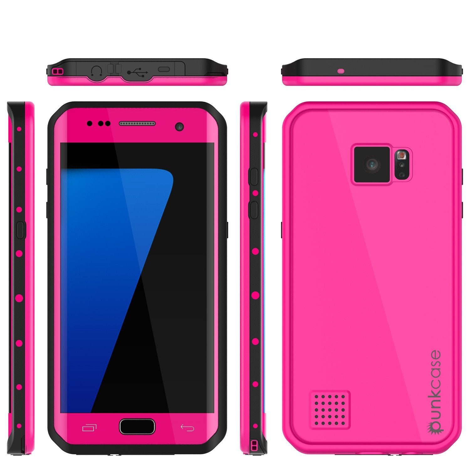 Galaxy S7 EDGE Waterproof Case PunkCase StudStar Pink Thin 6.6ft Underwater IP68 Shock/Snow Proof