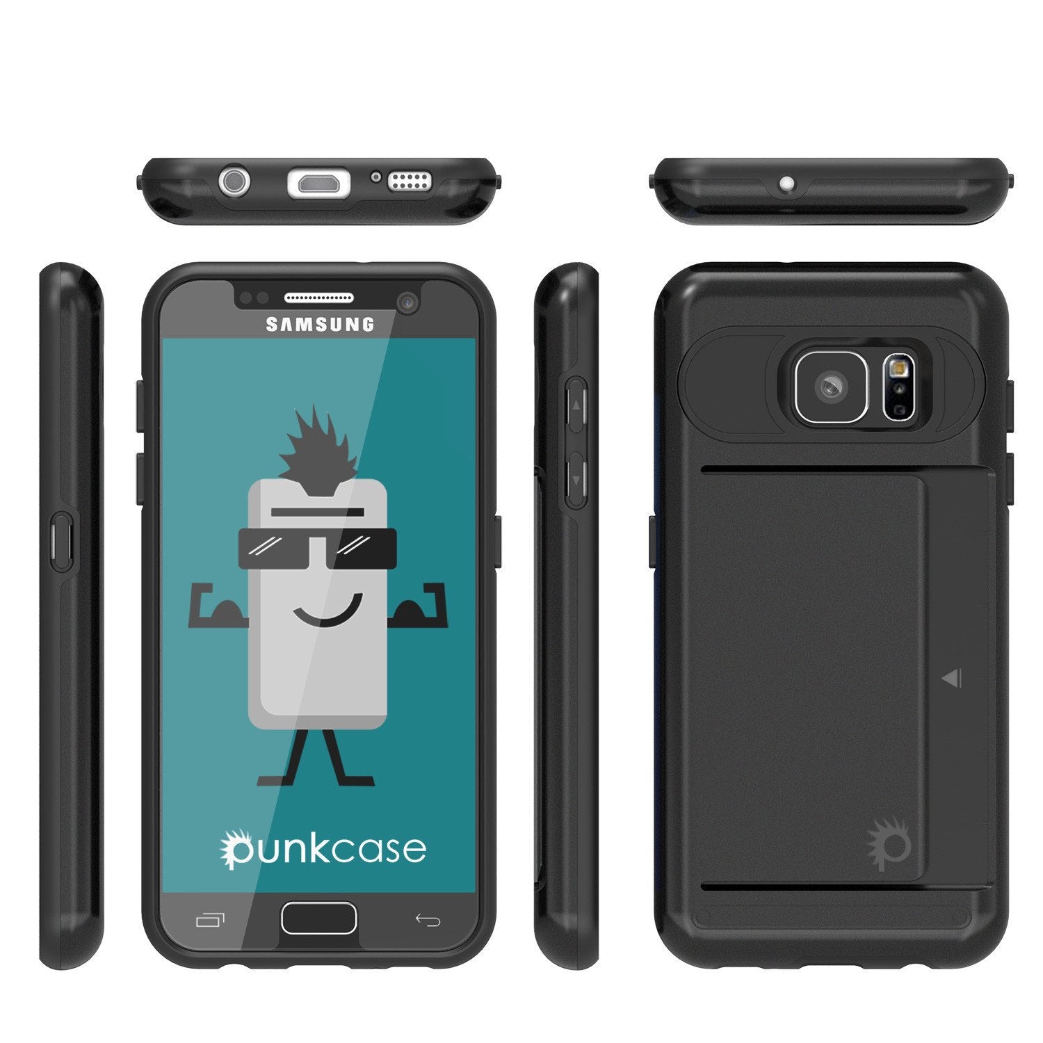 Punkcase Galaxy S7 EDGE Slim Armor Soft Cover | CLUTCH Black Series