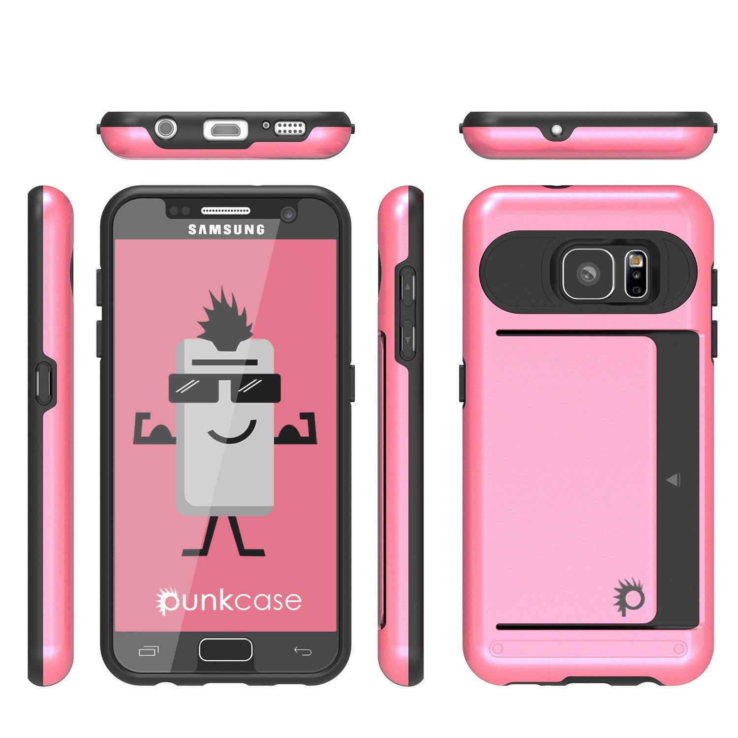 Punkcase Galaxy S7 EDGE Slim Armor Soft Cover | CLUTCH Pink Series