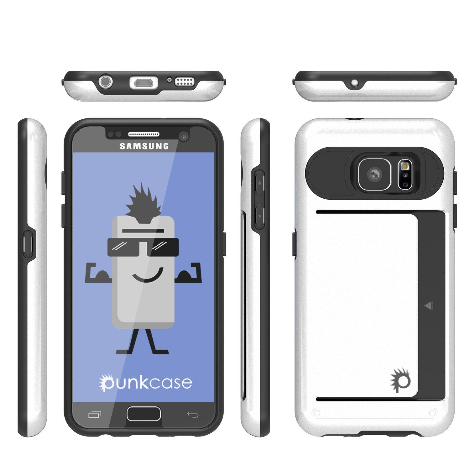 Punkcase Galaxy S7 EDGE Slim Armor Soft Cover | CLUTCH White Series