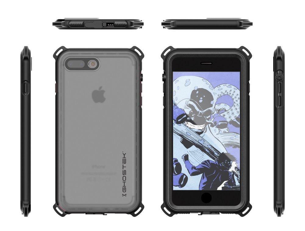 iPhone 8+ Plus Waterproof Case, Ghostek Nautical Series for iPhone 8+ Plus | Slim Underwater Protection | Adventure Duty | Swimming (Black)