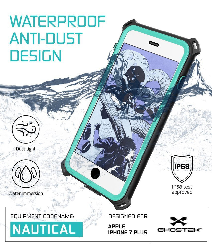 GHOSTEK - Nautical Series Waterproof Case for Apple iPhone 7 Plus | Teal