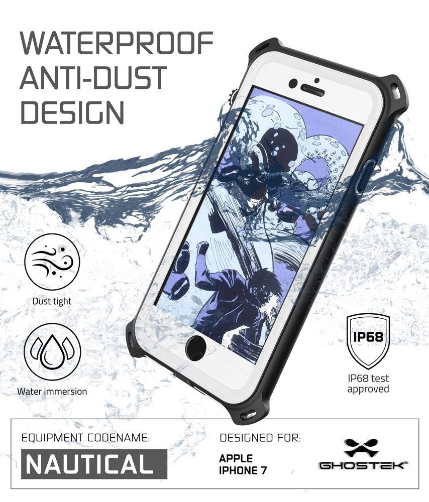 GHOSTEK - Nautical Series Waterproof Case for Apple iPhone 7 | White