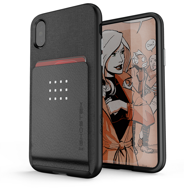 iPhone 8+ Plus Case , Ghostek Exec 2 Series for iPhone 8+ Plus Protective Wallet Case [BLACK]