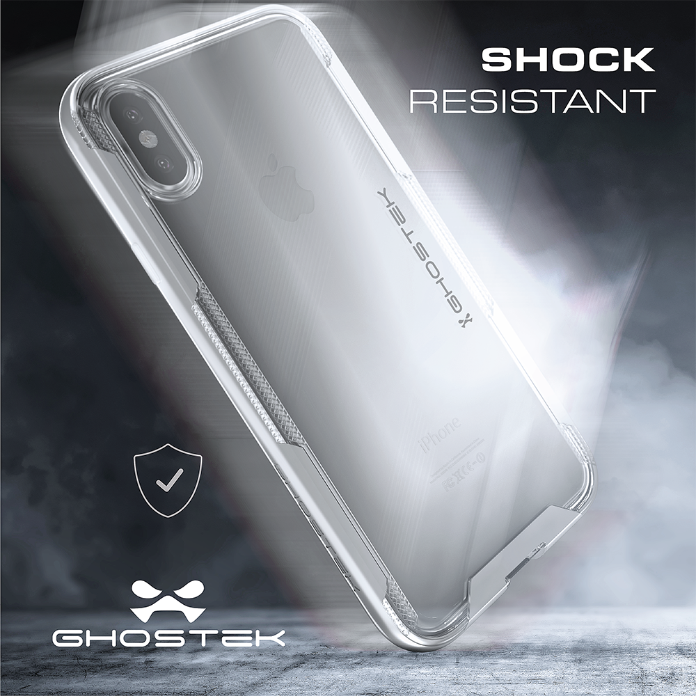 iPhone X Case, Ghostek Cloak 3 Series Ultra Slim Clear Hybrid Shockproof Protective Cover Designed for iPhone 10 – Supports Wireless Charging | Silver