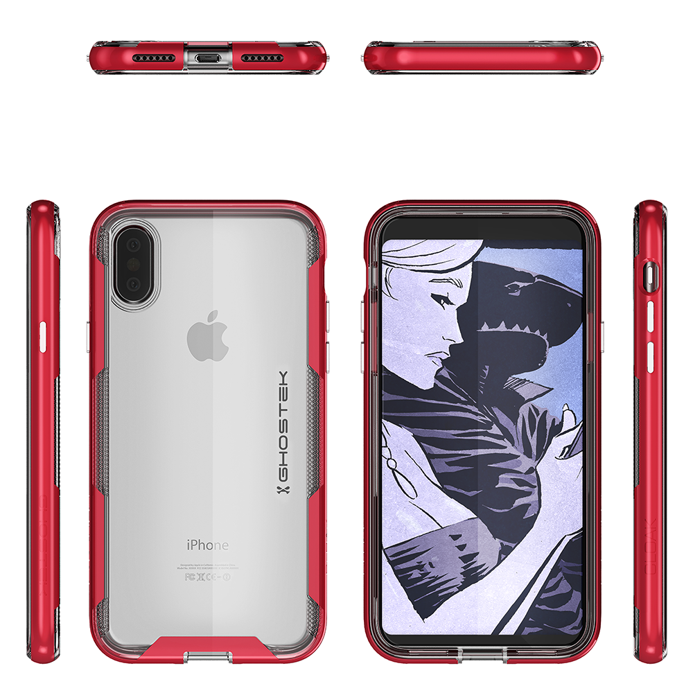 Ghostek Ultra Slim iPhone X Case with Bumper Cushion Technology and Hybrid Drop Protection for Apple iPhone X 10 (2017) | Red