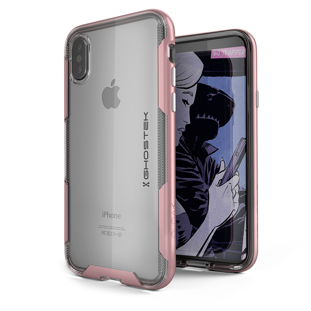 iPhone X Girly Case, Ghostek Cloak3 Slim Cute Luxury Thin Soft Cover | Wireless Charging Ready | Pink