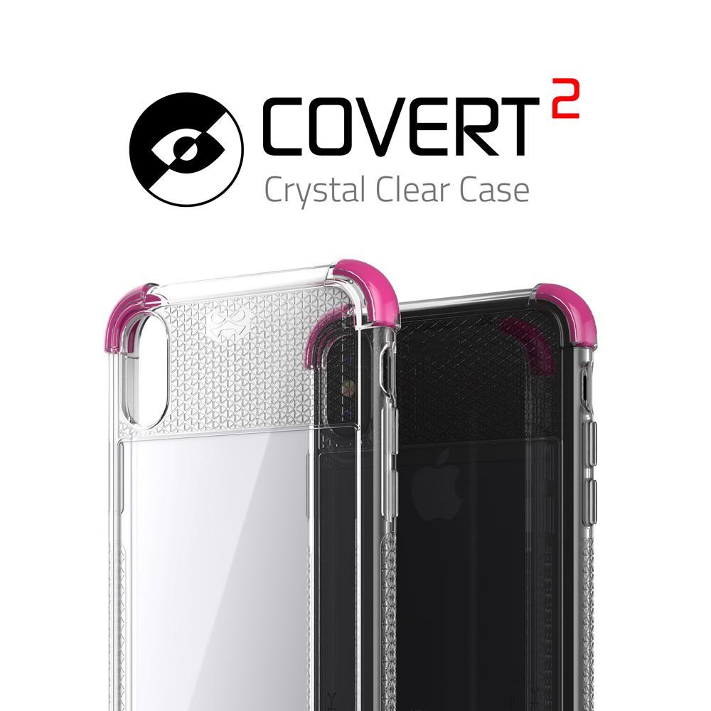 Apple iPhone X Case, Ghostek Covert 2 Series Stylish Durable with Diamond Grip | Shock Reduction with Silicone Gel Corners | Pink