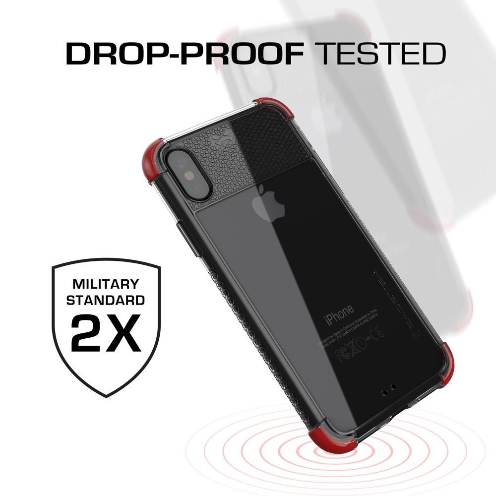 iPhone X Case, Military Grade Standard Drop Tested & Supports Wireless Charging | Ghostek Covert 2 Series – Perfect Ultra Slim Protection | Red
